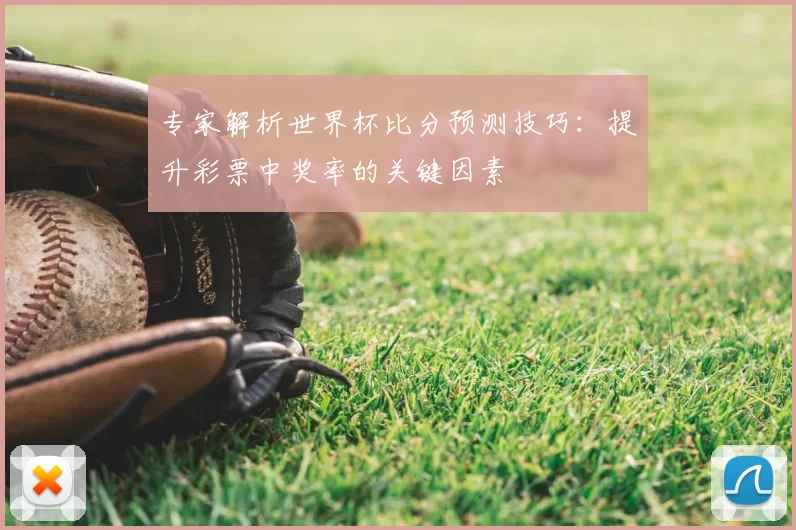 专家解析世界杯比分预测技巧:提升彩票中奖率的关键因素